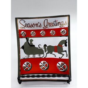 Vintage Courting Scene Horse and buggy scene Christmas "Season's Greetings" dish